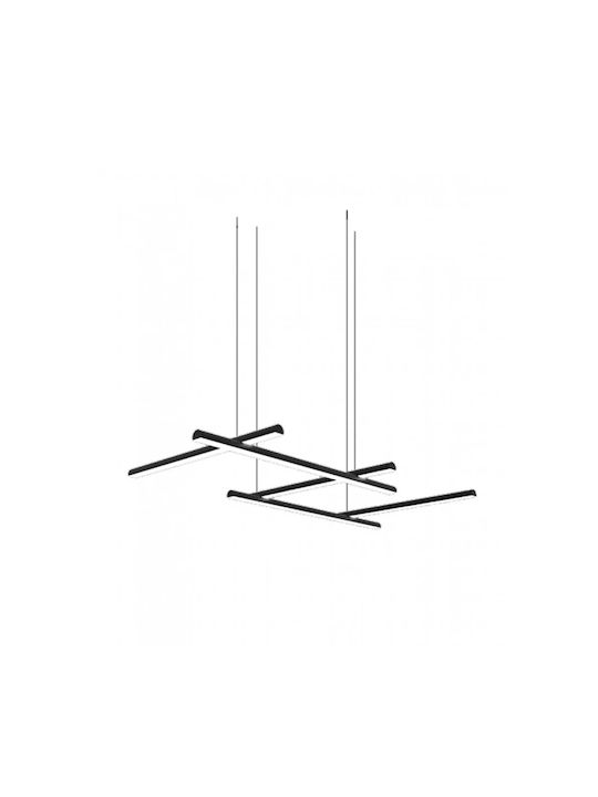 Zambelis Lights Μοντέρνο Κρεμαστό Φωτιστικό με Ενσωματωμένο LED σε Μαύρο Χρώμα 22244